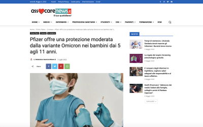 Pfizer offre una protezione moderata dalla variante Omicron nei bambini dai 5 agli 11 anni
