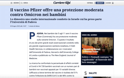 Il vaccino Pfizer offre una protezione moderata contro Omicron nei bambini