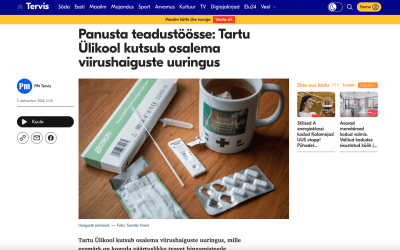 Panusta teadustöösse: Tartu Ülikool kutsub osalema viirushaiguste uuringus
