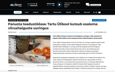 Panusta teadustöösse: Tartu Ülikool kutsub osalema viirushaiguste uuringus